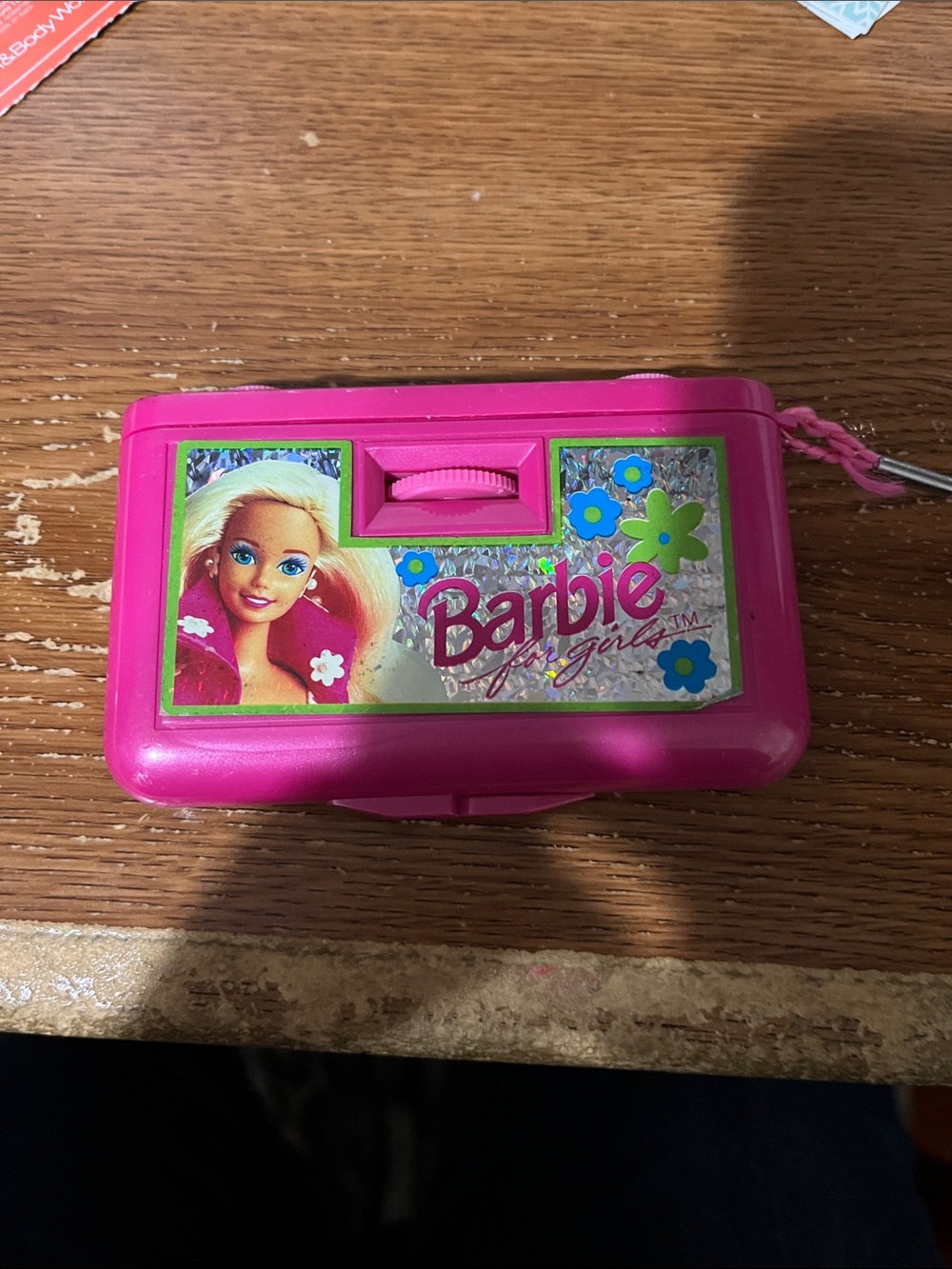 Barbie vintage  Pink Compact Case binoculars with Floral Accents